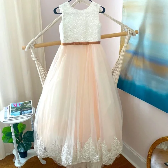 Light In The Box Dresses | Light In The Box Childs Formal Gown. Size Y10 | Color: Cream/White | Size: 10g | Jamiepate54's Closet